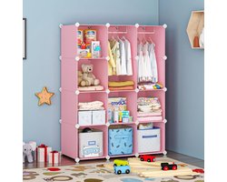 VIPZONE Babydressoir, organizer voor kinderkast, draagbare kindergarderobe voor kast, slaapkamer, kinderkamer, kubus, kast, kleding, jurk, babyopbergplank, kledingkast, kledingkast, kledingkast,