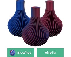 Virella moderne vaas – Decoratieve vaas - Blauw / Rood - 3d geprinte vaas – geschikt voor droogbloemen - 25CM