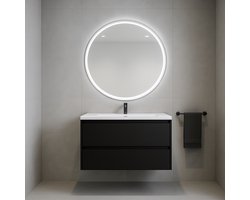 Vireno Wastafelmeubel 80 cm - Badkamermeubel - Voorgemonteerd - Soft-close - Zwart