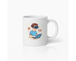 Virtual Reality Gamer met Laptop Mok – Unieke VR Gaming Koffiebeker