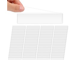 VirtuBuy- Etikettenhouders - Zelfklevend - Transparant - Vakken - Planken - Mappen - Rekken - Witte Inzetstukken - Geschikt voor divers gebruik - 11x3 cm .