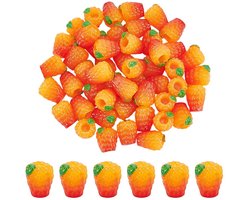 Virtubuy - Kunstframboos - Levensechte bessen - Decoratie voor eettafel - Oranje - Kunstfruit - Feestdecoratie - Geschikt voor binnen