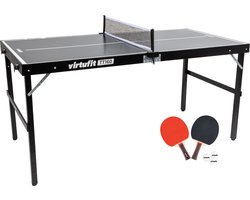 VirtuFit - Mini Tafeltennistafel TT160 - Pingpongtafel - Met 2 Tafeltennis Batjes en 3 Pingpong Ballen