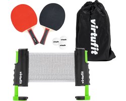 VirtuFit Verstelbaar Tafeltennisset - Met tafeltennistafel batjes en 3 pingpongballen