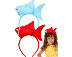 Vis hoofdbanden - Kinderaccessoires - Feestelijke Aankleding - Charmant Visontwerp - 24 x 20 cm - Rood en Blauw