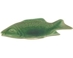 Vis Schaal - Visbord - Visschaal - Handgemaakt en geschilderd - Presenteerschaal  Groen 38 cm
