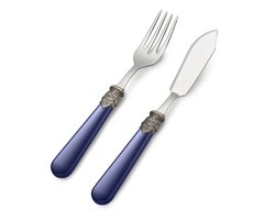 Visbestek, Blauw (effen)