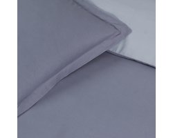 VISION Bicolor - Tweezijdig omkeerbaar Dekbedovertrekset - Tweepersoons - Dekbedovertrek 200 x 200 cm met bijhorende slopen - Grijs/lichtgrijs - 100% katoen