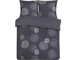 VISION Fabrizio Dekbedovertrekset - 100% katoen: zacht en soepel - Kingsize - Dekbedovertrek 260 x 240 cm met 2 bijhorende slopen - Grijs - Oekotex gecertificeerd