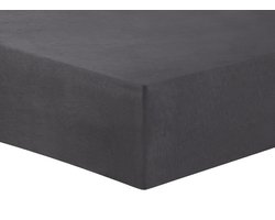 Vision - Hoeslaken - FLANEL - Zacht en warm - Antraciet - 180 x 200cm met ruime hoek van 30cm - Geschikt voor boxspring matras - 100% katoen Flanel - Oekotex gecertificeerd