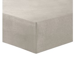 Vision - Hoeslaken - FLANEL - Zacht en warm - Beige - 180 x 200cm met ruime hoek van 30cm - Geschikt voor boxspring matras - 100% katoen Flanel