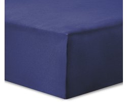VISION Hoeslaken - Jersey katoen: Zacht, rekbaar en perfecte pasvorm - 140 x 200cm met 30cm hoekhoogte - Geschikt voor boxspring matras - Kleur: marine blauw - 100% katoen Jersey - Oekotex gecertificeerd