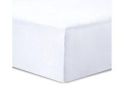 VISION Hoeslaken - Jersey katoen - Zacht, rekbaar en strijkvrij - 180 x 200cm met 30cm hoekhoogte - Geschikt voor boxspring matras - Wit - 100% katoen Jersey - Oekotex gecertificeerd