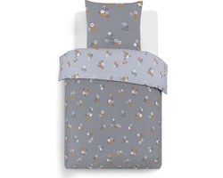 Vision Leila - Omkeerbaar Dekbedovertrek 140x200cm met 1 bijhorende sloop - 1persoonsbed - 100% katoen