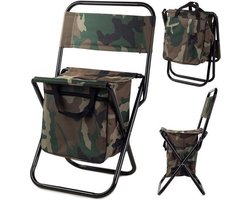 Viskrukje - Visstoeltje - Vissen- Camping Stoel- camouflagetas