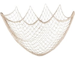 Visnet, wanddecoratie, strandthema's, visnet, wandversiering voor feest, muur, thuis, bruiloft, decoratie, fotografie, decoratie, 150 cm × 200 cm (A-wit)