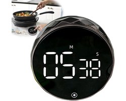 Visuele Afteltimer Countdown Timer Tijdklok 60 Minuten Tijdmanagement Tool - Digitale Kookwekker - Smart Timer - LED Display - Klok met instelbaar volume - helderheid voor koken - Leerklok Kind, School, Thuis, Keuken, Kantoo - Zwart