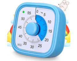 Visuele timer - Countdown timer - Tijdmanagement - Stille flash functie - 60 minuten - Blauw