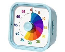 Visuele timer - Visuele aftelling - 60 minuten afteltimer - 8.7*8.7*5 cm - Timer - Kookwekker - Aftelklok - Keukentimer - Mini timer - Pomodoro timer - Stil tijdbeheer - voor fitness, studie, tijdbeheer, koken - blauw - (Batterij niet inbegrepen)