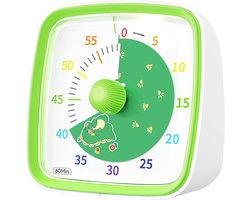 Visuele timer voor kinderen en volwassenen - 60 minuten regenboog afteltimer met dempende flitsfunctie - Tijdmanagementtool voor klaslokaal, thuis, keuken, kantoor - Groen