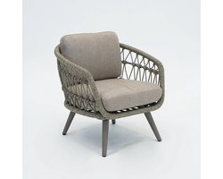 Vita - Canazei low dining - Lounge/dining stoel - Weersbestendig Rope - Met rug en zit kussen - Vita tuinmeubelen