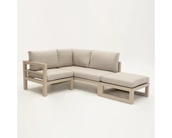 Vita Grosso 2-zits bank rechts + hocker + hoek beige