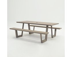 Vita Massa rechthoekige picknicktafel taupe