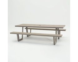 Vita Massa rechthoekige picknicktafel taupe XL
