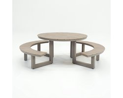 Vita Massa ronde picknicktafel taupe