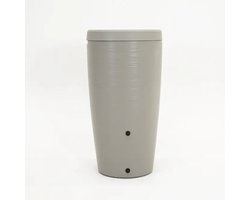 Vita - Regenton Gobi - licht grijs - Met bloempot - Met Gardena koppeling kraantje - Lichtgewicht - Breukbestendig - Vorstbestendig - UV-bestendig - 240 Liter inhoud - Makkelijke installatie