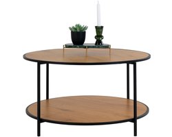 Vita salontafel - ronde salontafel - eiken look tabel - modern en elegant ontwerp - Ø80 cm x 45 cm