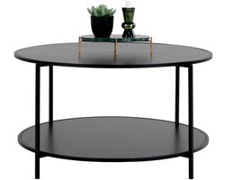Vita salontafel - ronde tafel - zwarte tafel - moderne elegantie - Ø80 cm x 45 cm