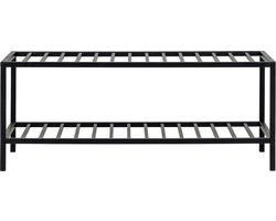 Vita Schoenenrek - Zwart Stalen Frame, 2 Planken.