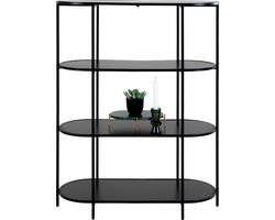 Vita Shelf - Ovale plank met zwart frame en 4 zwarte planken