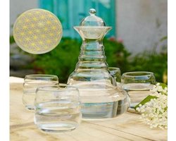 Vitaalwaterkaraf & 4 Mythos glazen goud - 1300 - Glas - Goud