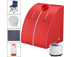 Vitafa Draagbare Sauna - Mobiele Stoomcabine - Wellness - Stoomcabine - Sauna tent - Sauna Accessoires - Rood