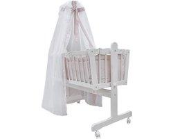 Vitalispa Babybed – 100 x 77 cm Met rollen Beige Met rollen