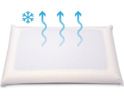 Vitality Pur Cool Fresh Hoofdkussen - 40x60 cm - Verkoelend Hoofdkussen – Memory Foam – Ademend & Ergonomisch – Voor Rug- en Zijslapers
