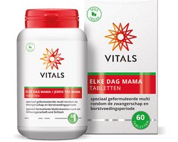Vitals Elke Dag Mama - 60 tabletten - multivitamine. Voor aanstaande moeders. Speciaal geformuleerde multi rondom de zwangerschap en borstvoedingsperiode.