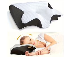 VitaPillow® Ademvrij Vlinder Hoofdkussen – Orthopedisch & Ergonomisch Traagschuim Nekkussen – Anti-Snurk & CPAP Kussen – Memory Foam Slaapkussen voor Rug- dreamsleepz kussen – Verlicht Nek- & Schouderpijn - Ademvrij Hoofdkussen Apneu