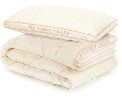 Vitapur Peuterdekbed - Peuter Hoofdkussen - Kinder Hoofdkussen - Peuter Dekbed - 140x200 cm - Verstelbaar Kussen vanaf 1 jaar - Organisch Katoen - Kinderkussen 40x60 cm