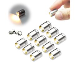 Vitdipy - 10 Stuks - Miniatuur LED Lampjes - Voor Feestdecoratie en Poppenhuisaccessoires - Op Batterijen - Warm wit