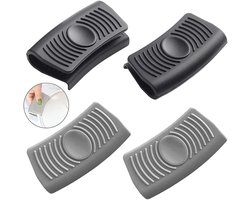 Vitdipy - 2 paar - Siliconen Handvaten - Anti-verbrandingshandschoenen - 8 x 4 cm - Grijs/Zwart