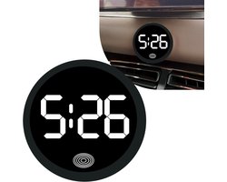 Vitdipy - Autoklok - Digitale dashboardklok voor auto - Roestbestendig - Zelfklevend - Zwart