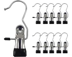 Vitdipy - broekhanger metaal - 10 stuks - Petten Hangers - Kast organiser - Hangers met Knijper - Hanger voor accessoires - Klemmen met antislip