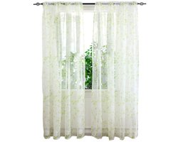 Vitdipy - Gordijnen - Vitrage - 100x200cm - Kant en Klaar Gordijnen - Transparante Sheer Gordijnen - Vitrage Gordijnen In Keuken, Woonhal Landhuisstijl