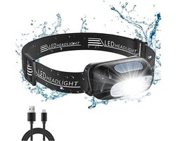 Vitdipy - Hoofdlamp LED oplaadbaar - 7 lichtstanden - 300 Lumen - LED koplampen - 100 Meter zicht - Verstelbaar Hoofdlampje - Waterdicht - Breedstraler