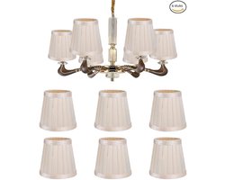Vitdipy - Lampenkappen - 6 Stuks - Pendant Lampenkappen - Kleine lampenkappen - Warm Licht Lampenkappen - voor Tafellampen, Staande lamp, Hanglampen - Beige