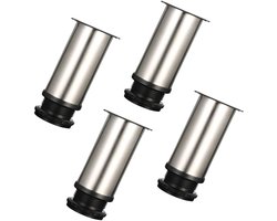 Vitdipy - Meubelpoten - 4 stuks - Verstelbare keukenpoten - Ø 50 mm/hoogte 120 mm - RVS - Bankpoten - Tafelpoten - Verstelbare hoogte 1,5 cm - Rond