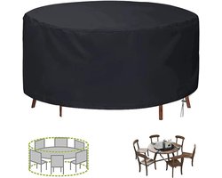 Vitdipy - Tuinmeubelhoes - Tuintafel hoes - Ronde tuinmeubelhoezen - Beschermhoes tuinmeubelen - Hoes voor tafel en stoelen - Waterdicht - Stofdicht - Anti-UV - Ronde - 128 x 71 cm